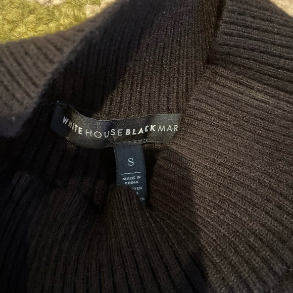 WHBM Black Mock Knit Sweater Cuffed Sleeve ~ S - Picture 4 of 4